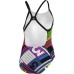 adidas Infitex+ Pulse Graphic 1-Piece Swimsuit - Black/Shock Purple/Blue