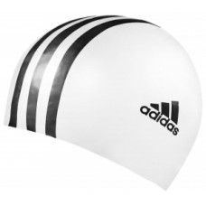 3 Stripe Silicone Cap - White/Black